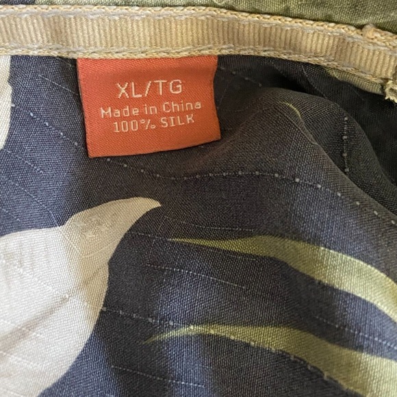 Tommy Bahama Men's XL Hawaiian Beach Camp Shirt Palms Green Gray‎ Silk - Picture 5 of 6